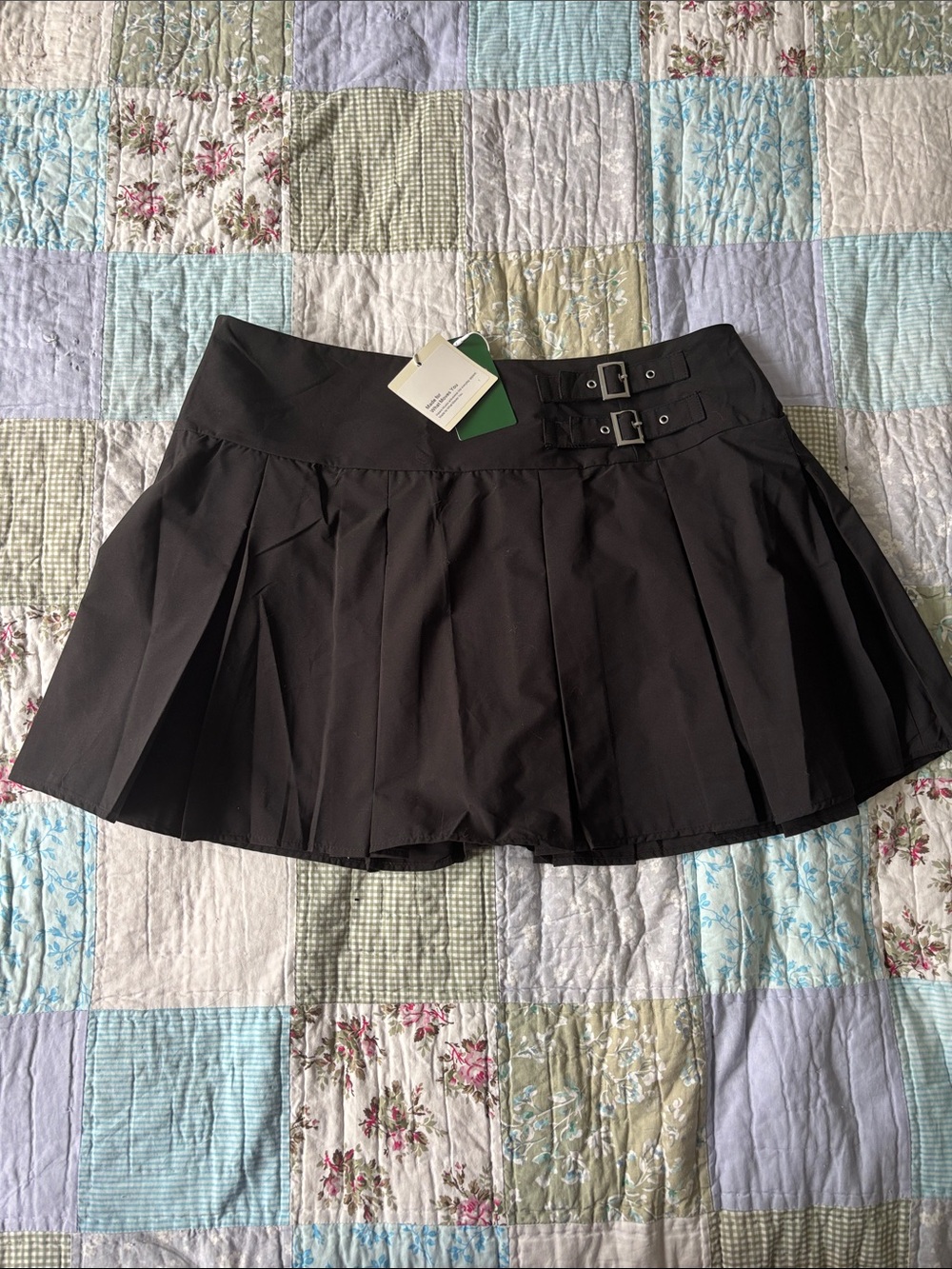 Halara High Waisted Decorative Buckle 2-in-1 Pocket Pleated Mini Skort NWT